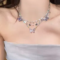 White Moonlight ~ Super Flash Zircon Water Drop Pendant Necklace Minority Fashion High Sense Temperament Wild Clavicle Chain Jewelry sku image 25