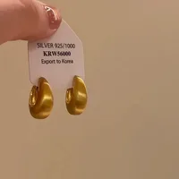 Pendientes Redondos Ligeros De Lujo Con Alto Sentido De Las Mujeres Con Textura Súper Versátil Pendientes Brillantes Y Simples Pendientes Con Diseño De Nicho sku image 12