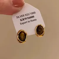 Pendientes Redondos Ligeros De Lujo Con Alto Sentido De Las Mujeres Con Textura Súper Versátil Pendientes Brillantes Y Simples Pendientes Con Diseño De Nicho sku image 7