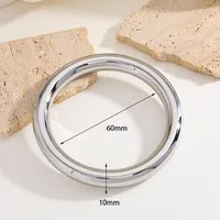 Solid Color IG Style Simple Style 16K Gold Plated White Gold Plated Gold Plated 304 Stainless Steel Bangle In Bulk sku image 5
