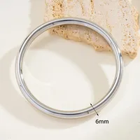 Solid Color IG Style Simple Style 16K Gold Plated White Gold Plated Gold Plated 304 Stainless Steel Bangle In Bulk sku image 1
