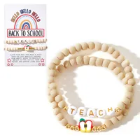 Round Letter Artistic Soft Clay Copper Bracelets Wholesale sku image 4