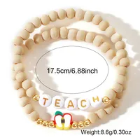 Rond Lettre Artistique Argile Molle Le Cuivre Bracelets De Gros main image 2
