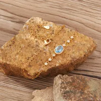 Geometric Elegant Shiny 925 Sterling Silver Natural Stone Crystal Bracelets Wholesale sku image 16