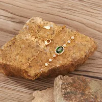 Geometric Elegant Shiny 925 Sterling Silver Natural Stone Crystal Bracelets Wholesale sku image 11