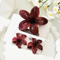 Southeast Asia Explosions High Sense Net Red Hair Clip Flower 10-piece Set Egg Flower Clip Full Head Shark Clip main image 4