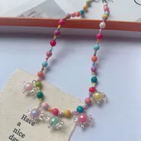 New New Style Colorful Beaded XINGX Small Flower Bear Necklace Cute Children Cartoon Beads Of Necklace Necklace Necklace sku image 28