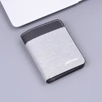 Canvas Wallet Men's Card Holder One-piece Men's Soft Cloth Men's Vertical Wallet 5-card Short Wallet Men's Ultra-thin sku image 2