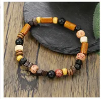 Round Hip-Hop Vintage Style Wood Bracelets Wholesale sku image 23