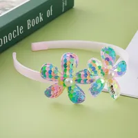 Children's Headband Ins Reversible Sequined Pearl Pentagram Cute Flowers Headband Toothed Girl Princess Headdress sku image 6