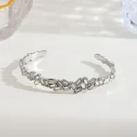 Geometric Fashion Zircon Stainless Steel Bangle Wholesale sku image 2