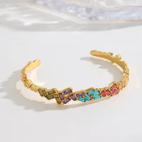 Geometric Fashion Zircon Stainless Steel Bangle Wholesale sku image 3