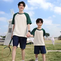 T-shirt En Coton Pur 200g Pour Enfants Manches Courtes Personnalisables Vêtements De Famille Unisexe Casual Pour Activités De Jour En Été Printemps Automne main image 3