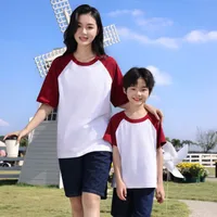 T-shirt En Coton Pur 200g Pour Enfants Manches Courtes Personnalisables Vêtements De Famille Unisexe Casual Pour Activités De Jour En Été Printemps Automne main image 4