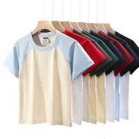 Camiseta Unisex De Algodón Puro 200g Con Inserto De Hombro Manga Corta Para Niños Ropa Familiar Casual Para Actividades Del Día De La Niñez main image 5