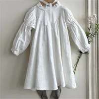 Robe Midi Fillette Style Coréen Automne Nouvelle Mode Col Chinois Robe Douce En Coton Couleur Unie Robe Parent-Enfant sku image 5