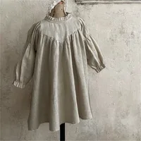 Robe Midi Fillette Style Coréen Automne Nouvelle Mode Col Chinois Robe Douce En Coton Couleur Unie Robe Parent-Enfant sku image 15