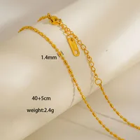 Wholesale Jewelry Solid Color Basic Simple Style 304 Stainless Steel 18K Gold Plated Necklace sku image 28