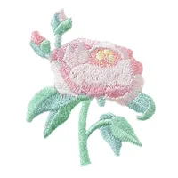 Fresh Small Size Plant Floral Embroidery Patch DIY Earring Decorative Sticker Sakura Rose Stitching Patch Computer Embroidery Line main image 5