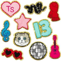 Taylor Theme Embroidered Cloth Patch Snail Towel Embroidery Patch Scarf Decorative Guitar Embroidery Patch Towel Grit Line Material main image 1