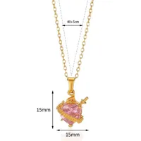 Cross Heart Shape Flower IG Style Zircon 304 Stainless Steel Alloy Pendant Necklace Wholesale sku image 13
