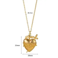 Cross Heart Shape Flower IG Style Zircon 304 Stainless Steel Alloy Pendant Necklace Wholesale sku image 8