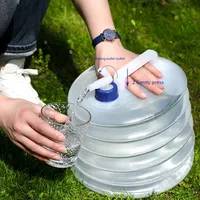Outdoor Camping Portable Large Capacity Foldable Water Bucket Handheld With Faucet Bucket PE Material Other Automotive Safety Supplies main image 2