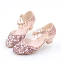 Princess High Heels Crystal Performance Silver Shoes For Girls Spring Autumn New Style Children's Footwear Low Cut Ultra Leather main image 3