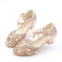 Princess High Heels Crystal Performance Silver Shoes For Girls Spring Autumn New Style Children's Footwear Low Cut Ultra Leather main image 5