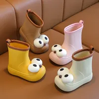 Botas De Lluvia Para Niños Con Dibujos De Ojos Grandes Y Antideslizantes Impermeables Unisex Zapatos De Agua Para Bebés Y Niñas Medio-Calf EVA Para Niños main image 3