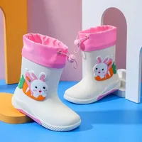 Bottes De Pluie Enfant Thermiques En Coton Antidérapantes Unisexe Motif Cartoon Chaudes Bottes Courtes En PVC Pour  Les Saisons main image 2