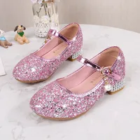 Girls High Heel Shoes Children's Fashion Piano Show Performance Shiny Sequins Princess Shoes Synthetic Leather Uppers Rubber Soles main image 3