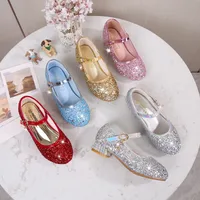 Girls High Heel Shoes Children's Fashion Piano Show Performance Shiny Sequins Princess Shoes Synthetic Leather Uppers Rubber Soles main image 4