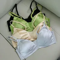Tangge Soie Satin Mince Soutien-Gorge De Luxe Soie De Mûrier Sous-Vêtements Sans Fil Grande Poitrine Petit Respirant Style Traditionnel main image 4