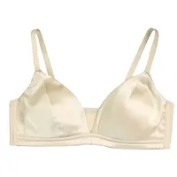 Tangge Silk Satin Thin Bra Luxury  Silk Wireless Underwear Big Chest Small Breathable Traditional Style main image 5