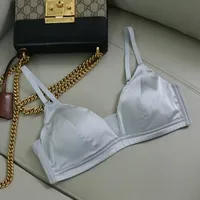 Tangge Silk Satin Thin Bra Luxury  Silk Wireless Underwear Big Chest Small Breathable Traditional Style sku image 2
