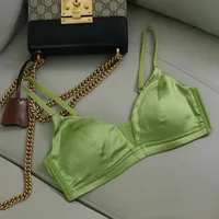 Tangge Silk Satin Thin Bra Luxury  Silk Wireless Underwear Big Chest Small Breathable Traditional Style sku image 12
