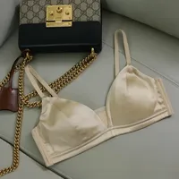 Tangge Silk Satin Thin Bra Luxury  Silk Wireless Underwear Big Chest Small Breathable Traditional Style sku image 14