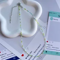 New Style Sweet Dopamine Small Rice-Shaped Beads Beaded Necklace Girly Style Rainbow Color Glass Beads Necklace Wholesale Women sku image 69