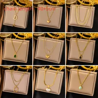 Bijoux En Gros Forme En U Forme De Cœur Style Simple Acrylique Strass Artificiels Plastique Acier Inoxydable 304 Plaqué Or 18K Pendentif Placage Incruster main image 6