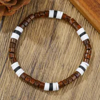 Round Hip-Hop Vintage Style Wood Bracelets Wholesale sku image 26
