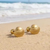 1 Pair Pentagram Round Heart Shape Simple Style 304 Stainless Steel 18K Gold Plated Ear Studs sku image 24