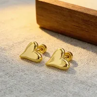 1 Pair Pentagram Round Heart Shape Simple Style 304 Stainless Steel 18K Gold Plated Ear Studs sku image 19