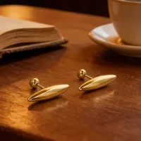 1 Pair Pentagram Round Heart Shape Simple Style 304 Stainless Steel 18K Gold Plated Ear Studs sku image 15