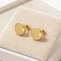 1 Pair Pentagram Round Heart Shape Simple Style 304 Stainless Steel 18K Gold Plated Ear Studs sku image 13