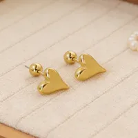 1 Pair Pentagram Round Heart Shape Simple Style 304 Stainless Steel 18K Gold Plated Ear Studs sku image 7