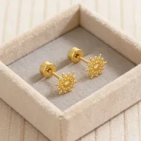 1 Pair Pentagram Round Heart Shape Simple Style 304 Stainless Steel 18K Gold Plated Ear Studs sku image 6