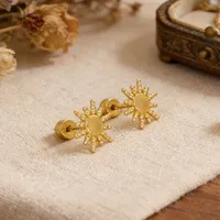 1 Pair Pentagram Round Heart Shape Simple Style 304 Stainless Steel 18K Gold Plated Ear Studs sku image 5