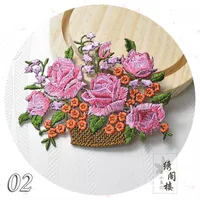 Fresh Small Size Plant Floral Embroidery Patch DIY Earring Decorative Sticker Sakura Rose Stitching Patch Computer Embroidery Line sku image 9