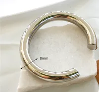 Solid Color IG Style Simple Style 16K Gold Plated White Gold Plated Gold Plated 304 Stainless Steel Bangle In Bulk sku image 4